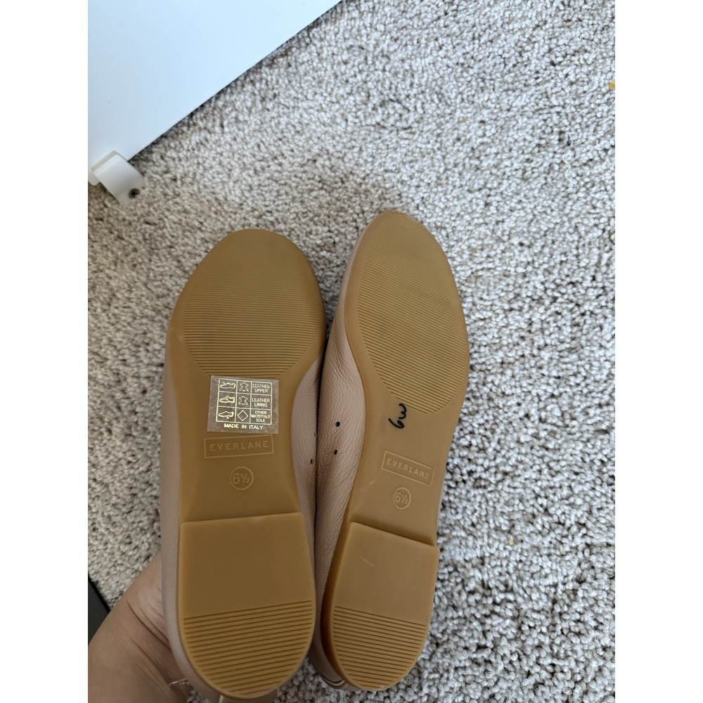 everlane THE DAY GLOVE Flats Leather Tan Size 6.5 Mint Condition Preppy - Picture 4 of 4